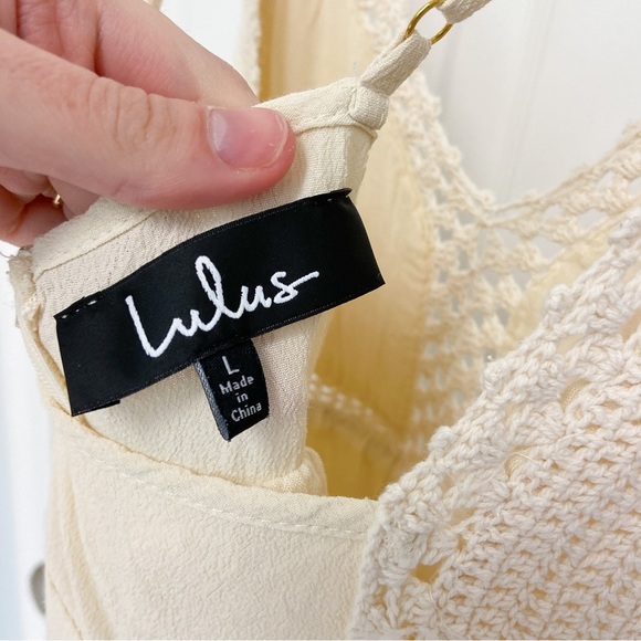 Lulus Hippie Hippie Chic Cream Maxi Dress Size Large - Picture 8 of 9